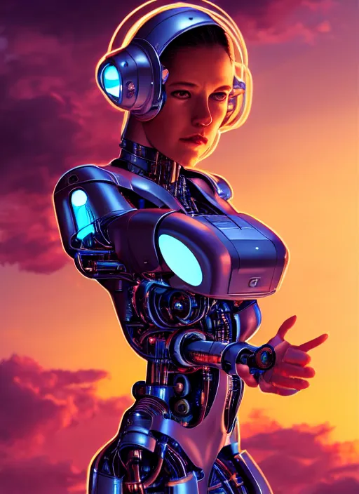 Image similar to photo of a cyborg girl on a space ship, in the style of stefan kostic, realistic, professionally, professionally color graded, half body shot, sharp focus, 8 k high definition, insanely detailed, intricate, elegant, art by stanley lau and artgerm