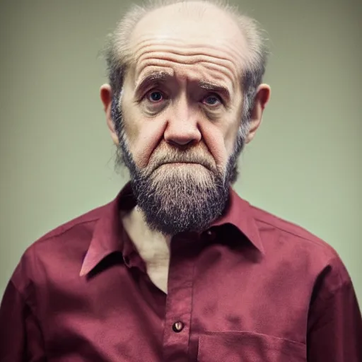Image similar to george carlin cosplay, photography, portrait,
