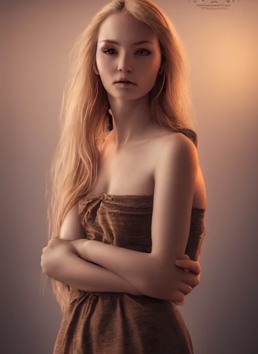 Prompt: a gorgeous norwegian female photo, professionally retouched, soft lighting, realistic, smooth face, full body shot, torso, dress, perfect eyes, sharp focus on eyes, 8 k, high definition, insanely detailed, intricate, elegant, art by mark litvokin and artgerm and mark hall