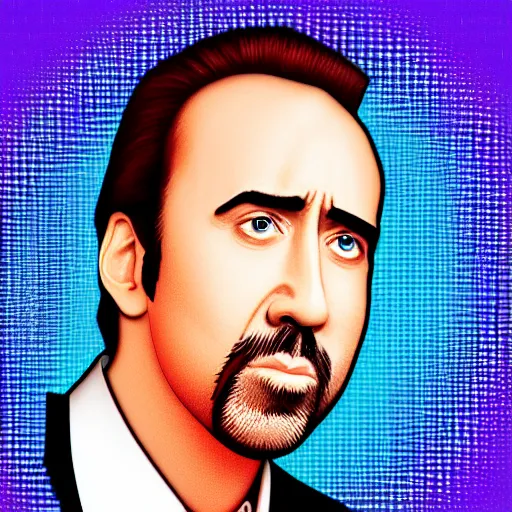 Image similar to nic cage as an emoji, discord style,