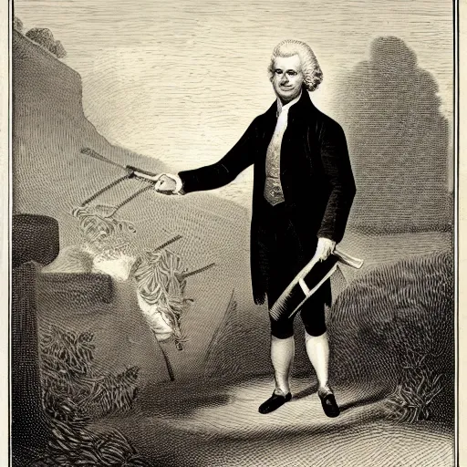 Prompt: Thomas Jefferson farming