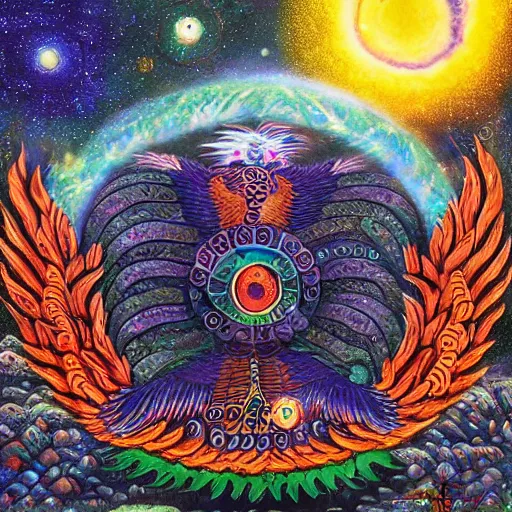 Image similar to quetzalcoatl creating the universe by par olofsson