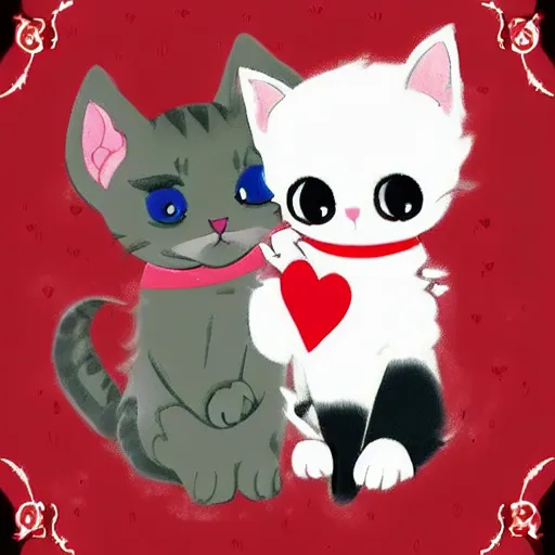 Image similar to kitten vampire and fairy kitten on a date