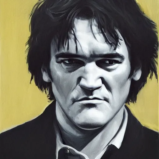 Image similar to an artistic portrait of quentin tarantino, oil painting