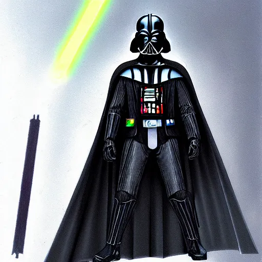 Image similar to darth vader as a redeemed jedi knight, concept art