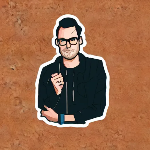 Image similar to schitts creek dan levy sticker art, svg vector, adobe - illustrator