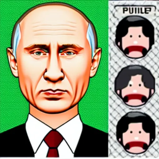 Prompt: bitmoji avatar of vladimir putin