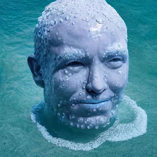 Prompt: a giant sculpture of a human head on the ocean, made purely out of water, cinematic, in the style of johnson tsang, long shot, hyper detailed, hyper realistic, ray tracing, 8 k resolution, sharp focus, realistic water, award winning