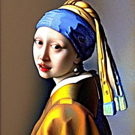 Image similar to the girl with the oyster earring by johannes vermeer