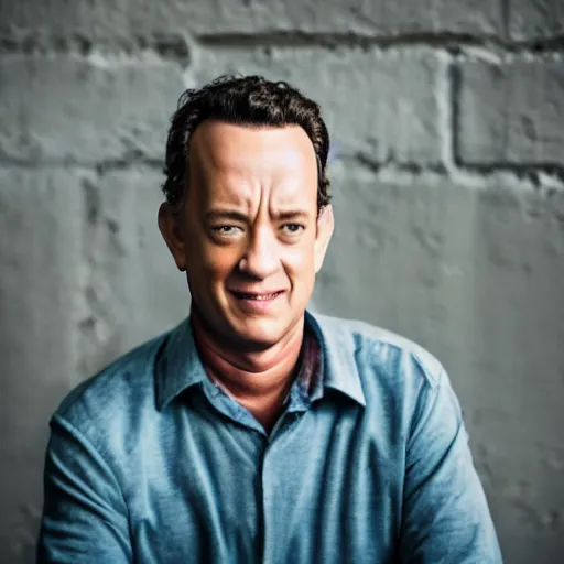 Image similar to dslr photo portrait still of 3 0 year old age 3 0 tom hanks at age 3 0!!!, 8 5 mm f 1. 8