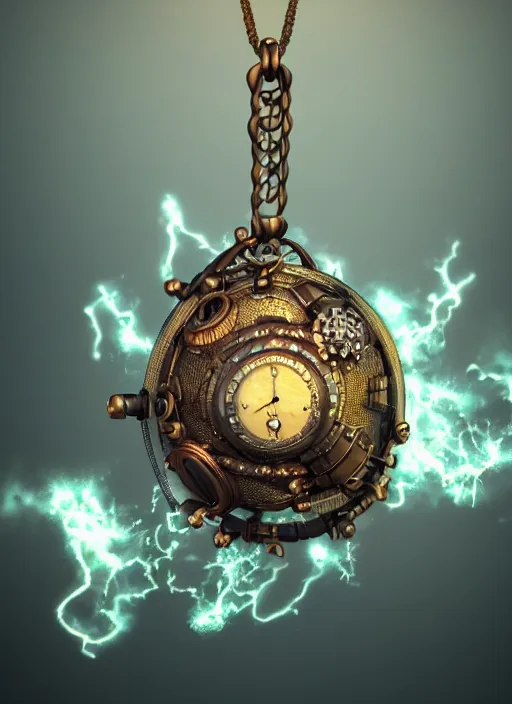 Image similar to a macro photo of amazing steampunk amulet with diamond jewel and small steam tubes, volumetric lightning, octane render, 4 k, hd, realistic reflections, extremely high detailed, soft lightning, trending on artstation, masterpiece, high resolution
