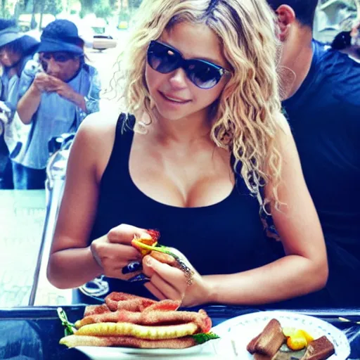 Image similar to shakira eating choripan