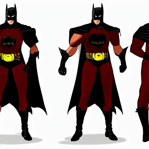 Image similar to clothing design concepts sheet, Medieval batman outfit ,