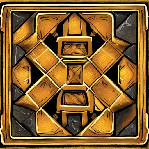 Image similar to a dwarven puzzle box recently dug up from a digsite, illustration dungeons and dragons