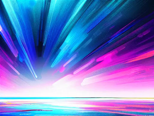 Prompt: hd wallpaper for desktop computers, abstract painting, deep blue color scheme, futuresynth design, glowing, 4 k
