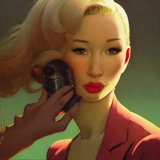 Image similar to 4k headshot of thicc Iggy azalea from Macfarlane comics, killing with green fire by Craig Mullins, ilya kuvshinov, krenz cushart, epic , artgerm trending on artstation by Edward Hopper and Dan Mumford and WLOP and Rutkovsky, beksinski carl spitzweg moebius and tuomas kocar, intricate artwork by caravaggio, Unreal Engine 5, Lumen, Nanite , 4K headshot of godlike clown with defined arms and open hands and bloody clothes with giant mandala wings , intricate face , flawless anime cel animation by Kentaro Miura, psychedelic , highly detailed upper body , professionally post-processed , beautiful, scary, symmetry accurate features, epic, octane rendered, anime masterpiece, accurate