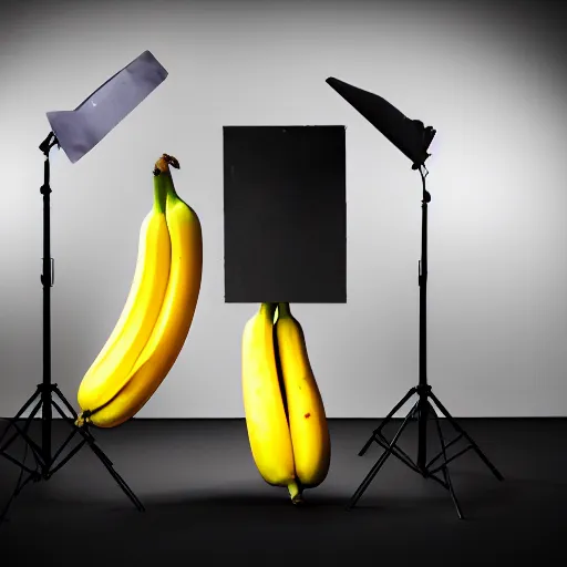 Prompt: A ultra high resolution studio photo of a banana, studio lighting, orange background, 8k.