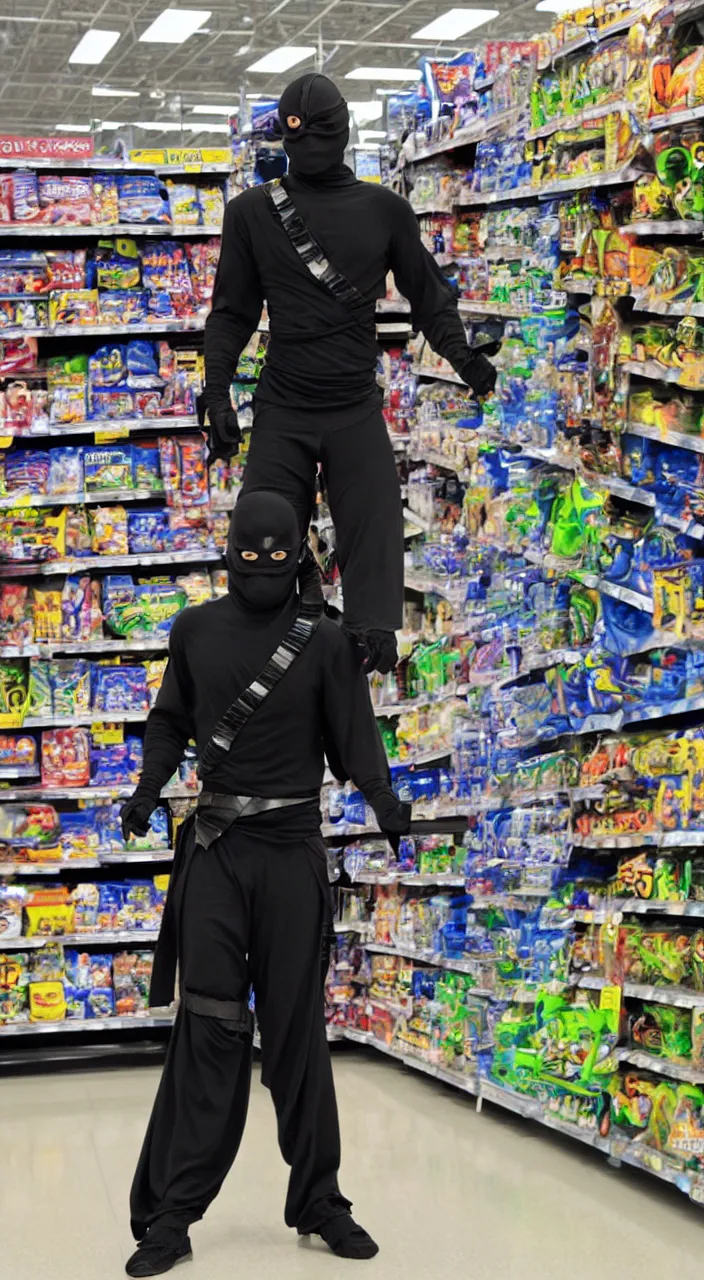 Image similar to cyborg ninja in walmart