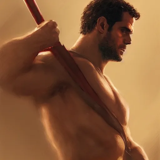 Prompt: Henry Cavill is a roman gladiator, gorgeous, amazing, muscular, silk, intricate, elegant, thighs, highly detailed, digital painting, artstation, concept art, sharp focus, illustration, by greg rutkowski