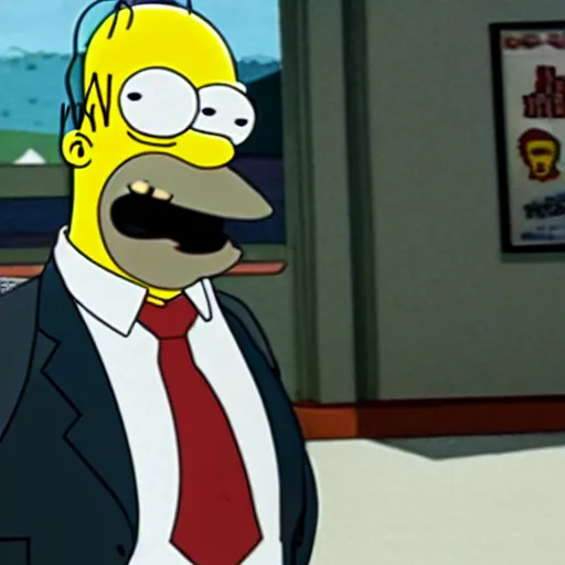 Image similar to A still of Homer Simpson in Joker (2019)