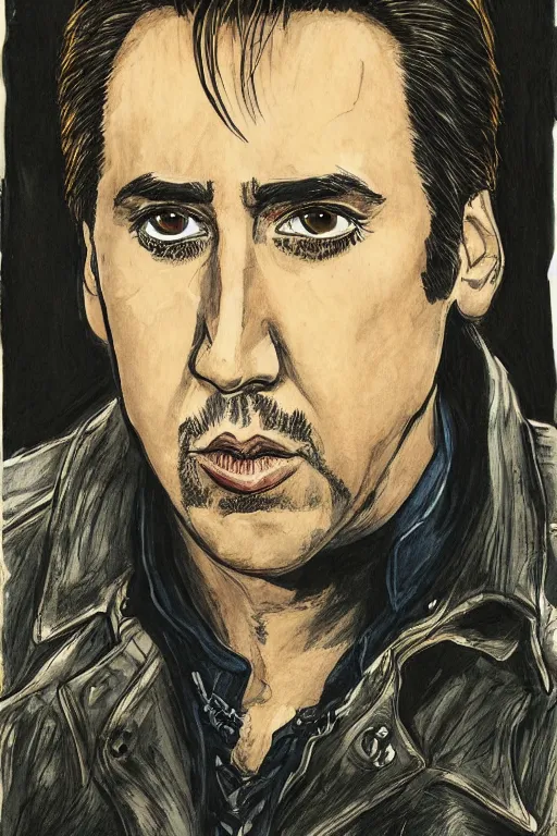 Image similar to Portrait of Nicholas Cage by Todd Mcfarlane