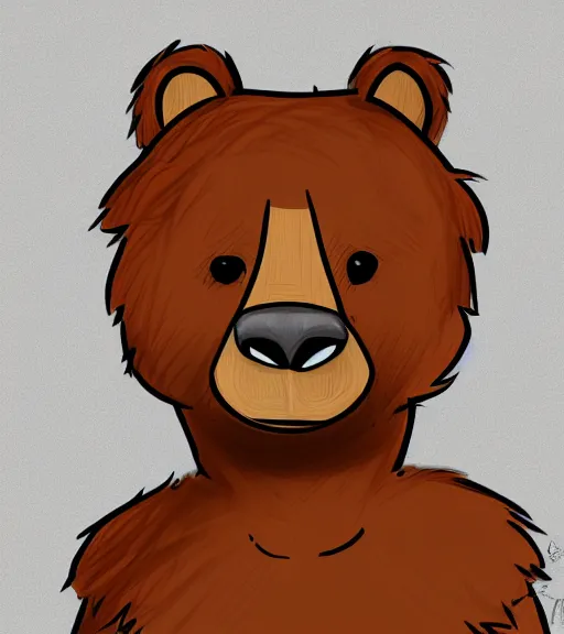 Image similar to expressive stylized master furry artist digital line art colored shaded drawing full body portrait character study of the anthro male anthropomorphic cartoon bear fursona animal person