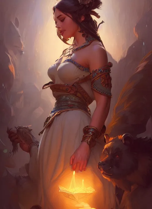 Prompt: baloo, d & d, fantasy, intricate, elegant, highly detailed, digital painting, artstation, concept art, matte, sharp focus, illustration, hearthstone, art by artgerm and greg rutkowski and alphonse mucha