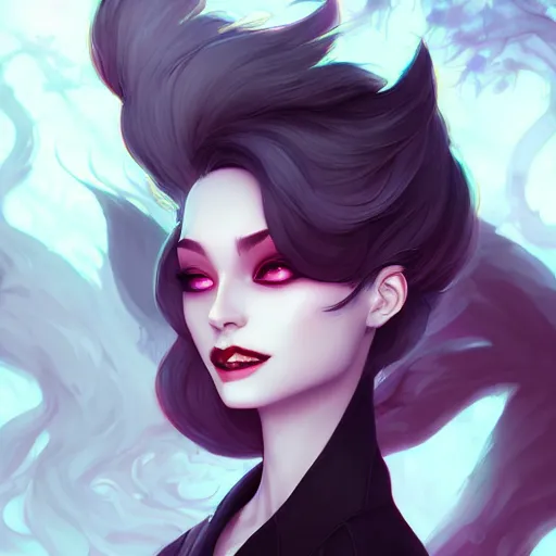 Image similar to a portrait of a alluring vampire, art by lois van baarle and loish and ross tran and rossdraws and sam yang and samdoesarts and artgerm, digital art, highly detailed, intricate, sharp focus, Trending on Artstation HQ, deviantart, unreal engine 5, 4K UHD image