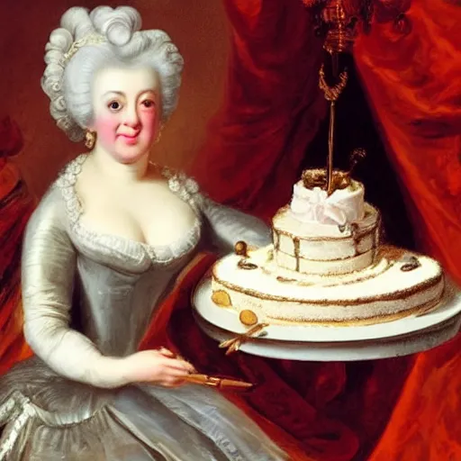 Image similar to Marie Antionette forced to pay up and let the plebians eat cake