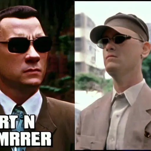 Image similar to Forrest Gump in The Matrix, live action movies, rtx on, stunning visuals, movie parodies, tom hanks as Neo