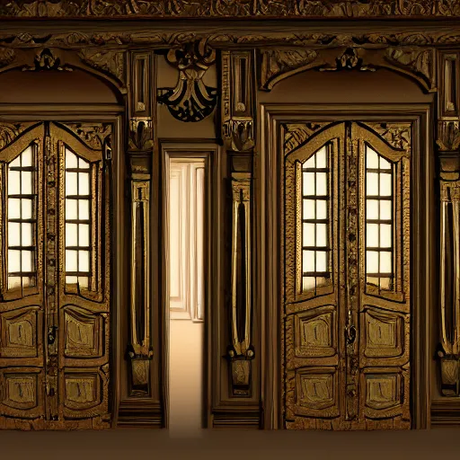 Image similar to a room with 1 0 0 doors with latches, concept art, trending on artstation, highly detailed, intricate, sharp focus, digital art, 8 k