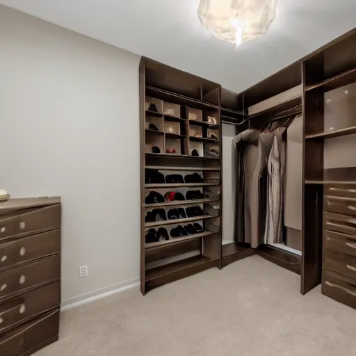 Prompt: a real estate home interior photo. a closet that goes to another dimension,