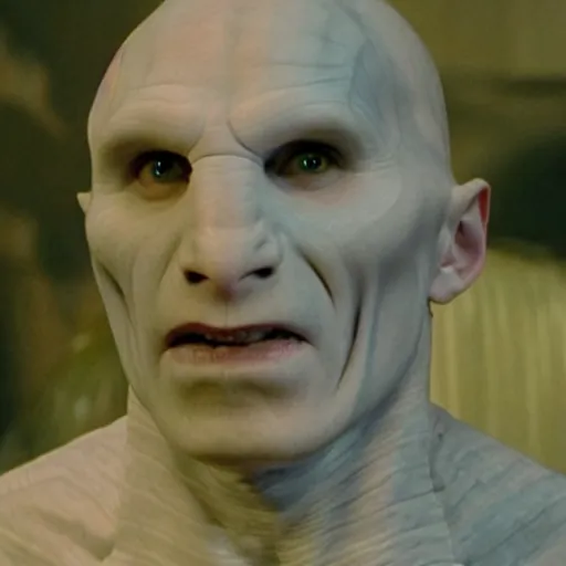 Image similar to film still of voldemort as a watermelon