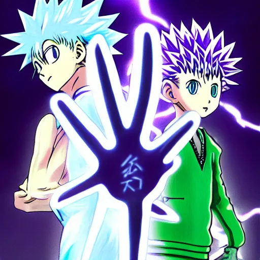 Image similar to killua electric lightning dark forest purple hunter x hunter yoshihiro togashi