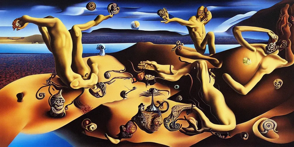 Image similar to the world between death and life, surrealistic detailed painting, by damien gilley and salvador dali