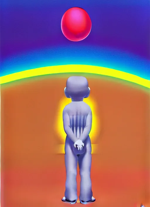 Image similar to the end by shusei nagaoka, kaws, david rudnick, airbrush on canvas, pastell colours, cell shaded, 8 k