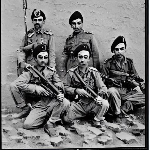 Prompt: a portrait of the iranian army in 1 9 4 5 highly detailed