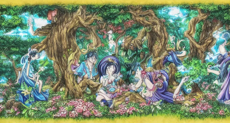 Image similar to Enchanted and magic forest, by Eiichiro Oda