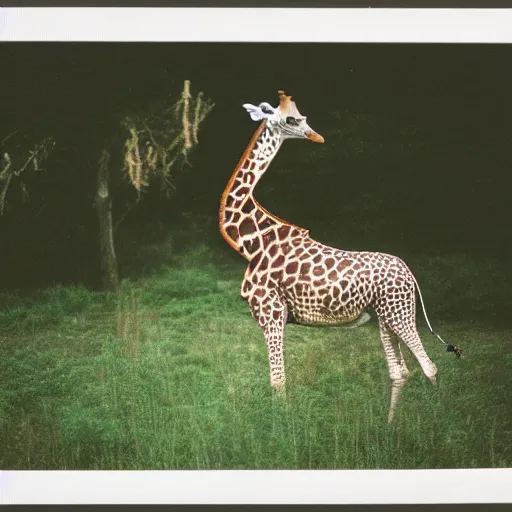 Image similar to a portra 800 photograph of a hybrid between a giraffe and a swan