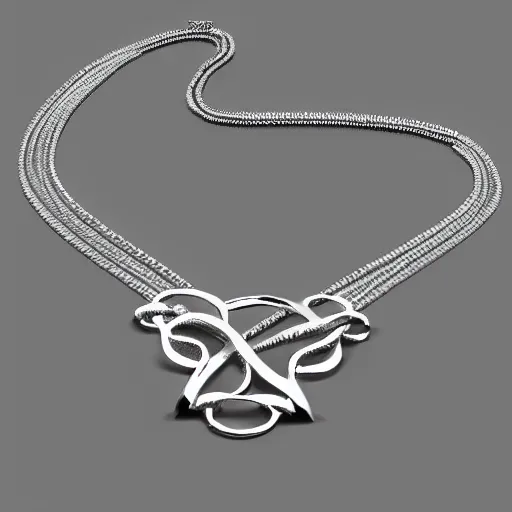 Prompt: sterling silver necklace, photo, artstation