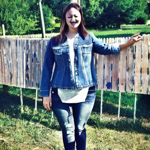 Prompt: i love feeling free and unrestricted in my denim jeans. the fresh air and blue sky feel so good on my skin, and i can't help but smile as i take it all in. standing here, surrounded by fences with other girl's clothes hanging out to dry, feels like a sign that life is still worth living.