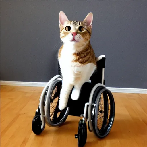 Image similar to cat in wheelchair emoji art.