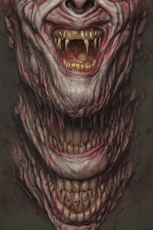 Image similar to distorted, laughing, grotesque Joker, chaos god, dc comics, dark, intricate, smooth, artstation, painted by Wayne Barlowe, Greg Rutkowski, Zdislav Beksinski