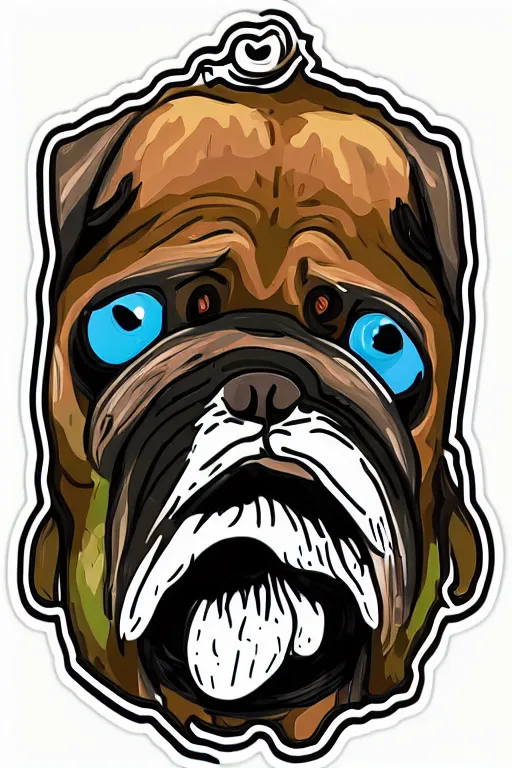 Image similar to portrait of a pug skeletor, sticker, colorful, illustration, highly detailed, simple, smooth and clean vector curves, no jagged lines, vector art, smooth