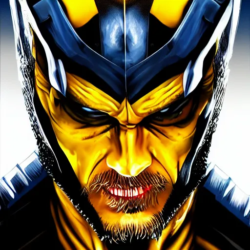 Image similar to Tom Hardy in wolverine suit Digital art 4K quality Photorealism