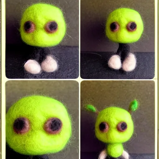 Image similar to a needle felted inkling, needle felting art.