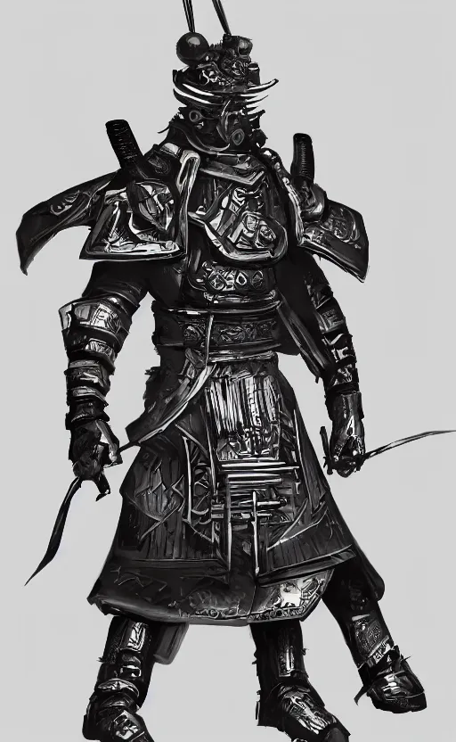 Prompt: a futuristic samurai,highly detailed,trending on ConceptArtWorld