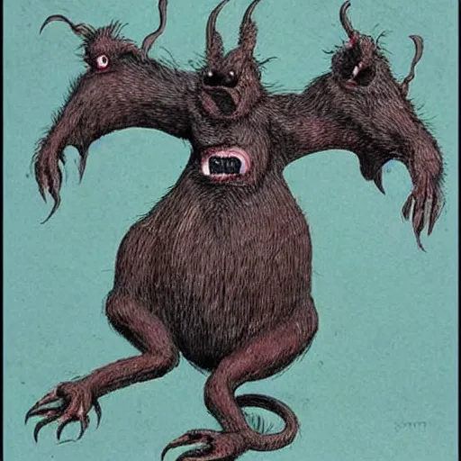 Image similar to a rat monster, horrifying, creepy, nightmare fuel, nightmarish, terrifying,