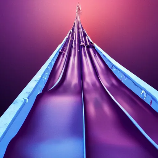 Prompt: a bloody water slide in the nigth, purple, moody, dark, artistic, digital art, blue and purple, epic