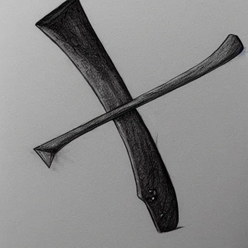 Prompt: small hatchet axe, pencil sketch